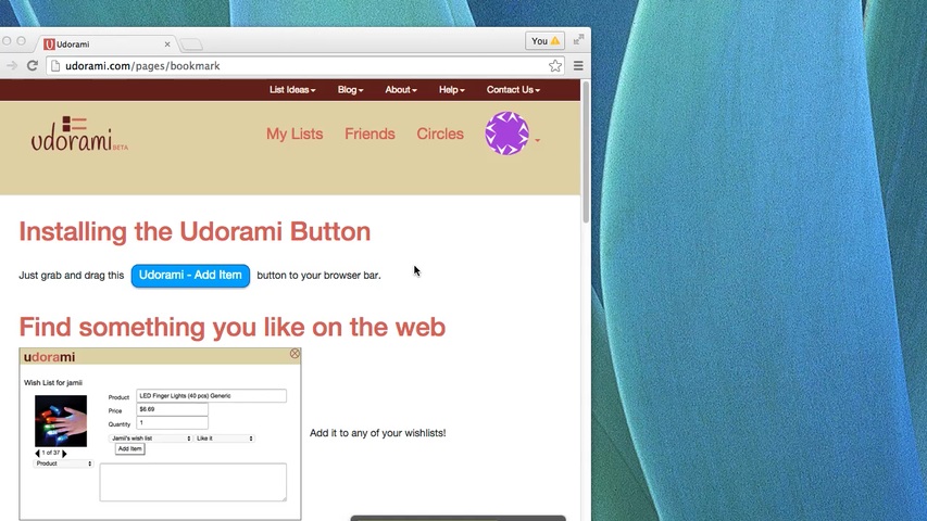 Install Udorami Add Item button – Google Chrome – desktop version