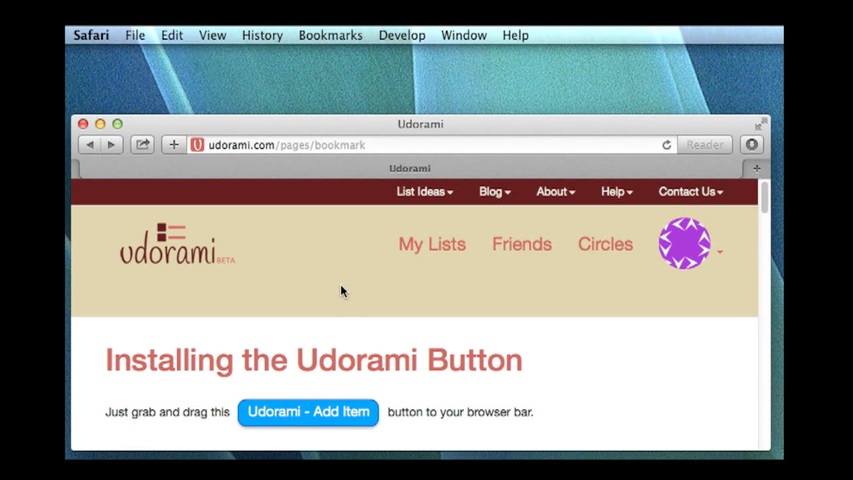 Intall Udorami Add Item Button-safari-desktop